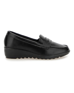 Cushion Walk Low Wedge Loafers Wide E Fit