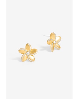 Jon Richard Gold Plated Satin Floral Earrings