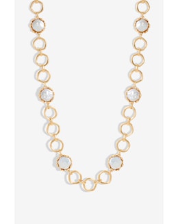 Jon Richard Gold Plated And Baroque Pearl Polished Chain Necklace