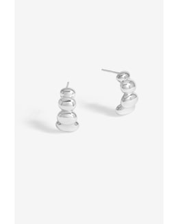 Simply Silver Sterling Silver 925 Polished Graduated Pebble stud Earrings