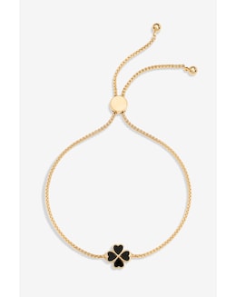 Jon Richard Gold Plated And Jet Enamel Heart Clover Toggle Bracelet