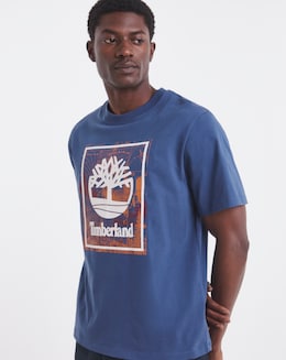 Timberland Logo Graphic Short Sleeve T-Shirt - Blue