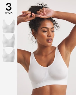 Pretty Secrets (3 Pack) Comfort Tops (Fits Up To D) White