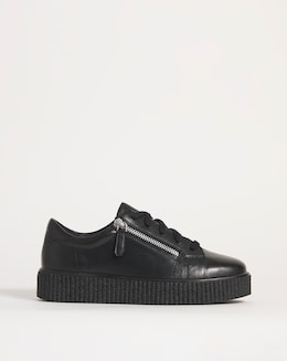 Talulah Leather Side Zip Trainers - Extra Wide Fit (EEE)