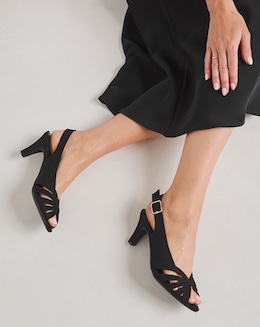 Lisbon Peep Toe Slingback Shoes - Extra Wide Fit (EEE)