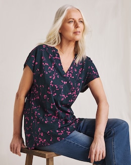 Julipa Notch Neck Pure Cotton T-Shirt