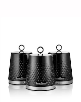 Swan Elegance Set of 3 Canisters - Black