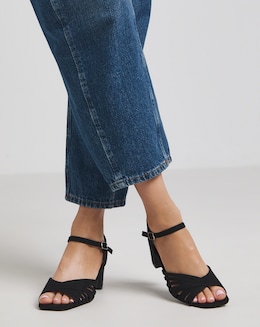 Gloria Strap Detail Low Heel Sandal - Extra Wide Fit (EEE)
