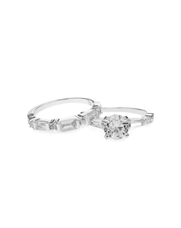 Jon Richard Silver Plated Engagement Ring Set