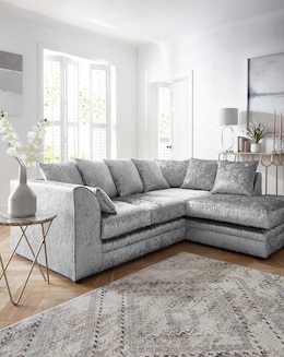 Chicago Crushed Velvet Right Hand Corner Chaise Sofa