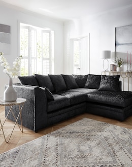 Chicago Crushed Velvet Right Hand Corner Chaise Sofa