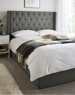 Allegra Winged Fabric Ottoman Bed with 3 Layer Memory Foam Hybrid Mattress
