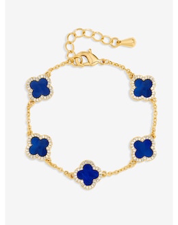 Jon Richard Gold Plated Lapis Clover Bracelet