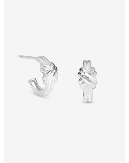 Simply Silver Sterling Silver 925 Polished Knot Hoop Earrings
