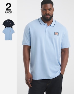 Jack &amp; Jones Hudson Logo Polo 2 Pack - Multi