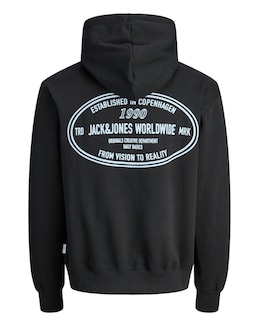Jack &amp; Jones York Logo Hoodie - Black