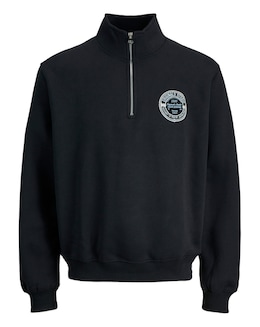 Jack &amp; Jones York 1/4 Zip Sweatshirt - Black