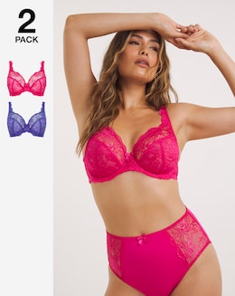 Pretty Secrets 2 Pack Ella Lace Full Cup Wired Bras B-K