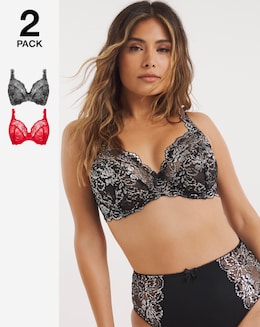 Pretty Secrets 2 Pack Ella Lace Full Cup Bras B-K