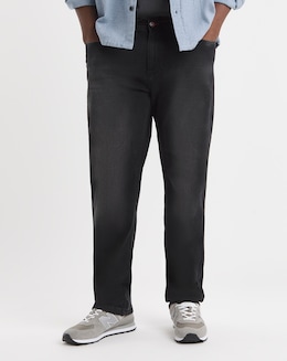 D555 Big &amp; Tall Benson Tapered Fit Stretch Jeans - Grey Stonewash