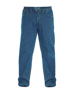 D555 Big &amp; Tall Duke Bailey Relaxed Fit Elasticated Waist Stretch Jeans - Blue