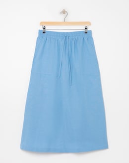 Easy Care Linen Mix Maxi Skirt