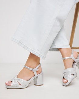Citrus Crossover Detail Heeled Sandals - Wide Fit (E)