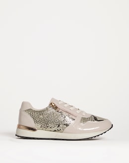 Cushion Walk Lace Trainer With Side Zip EEE Fit