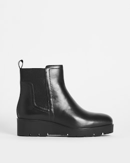 Leather Low Wedge Chelsea Boot EEE Fit