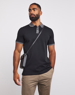 Folio Smart Supima Polo Long Length-Black