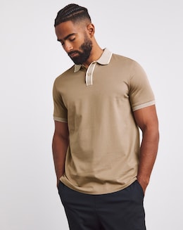 Folio Smart Supima Polo Long Length-Stone