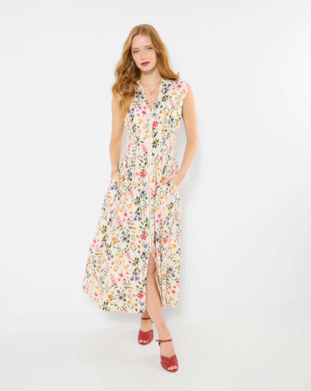 joe brown wedding guest dresses Coral Pink Chiffon Bridesmaid Dress A-Line Floor-Length main image 0