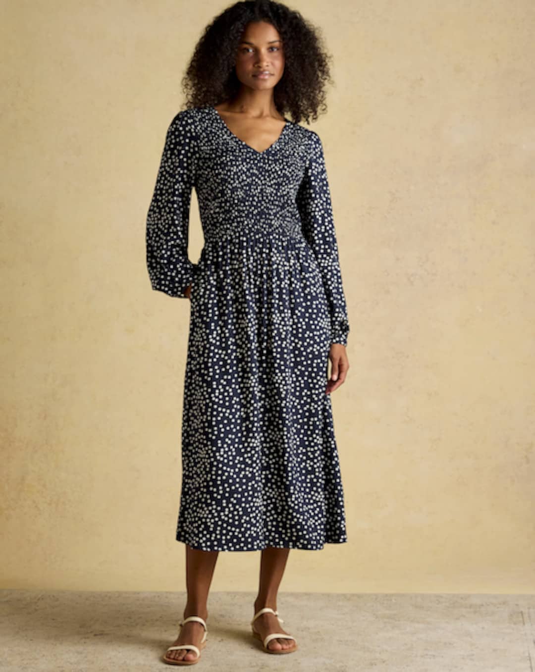 knee length dresses for ladies Elegant Black Floral Midi Dress