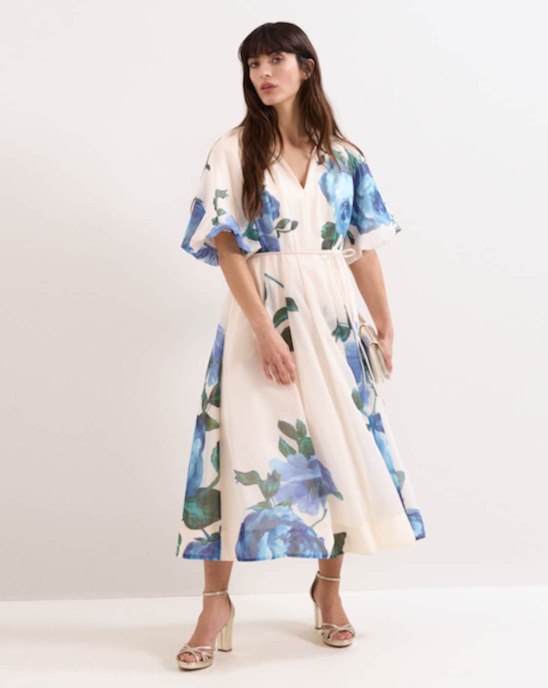knee length dresses for ladies Louise Wrap Satin Midi Dress main image 1