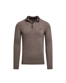 Raging Bull Classic Quarter Zip Cotton/Cashmere Knit Toast