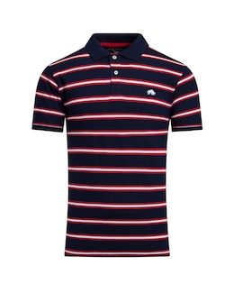 Raging Bull Triple Stripe Pique Polo Red