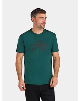 Raging Bull Embroidered Tonal Union Jack Bull T-Shirt Forest