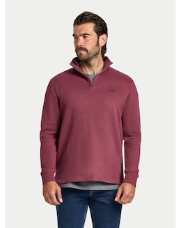 Raging Bull Classic French Rib Quarter Zip Burgundy
