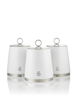 Swan Serenity Set of 3 Canisters White