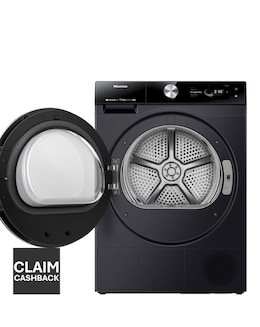Hisense 7 Series DH7S107BB AI Wifi-enabled 10kg Heat Pump Tumble Dryer - Black