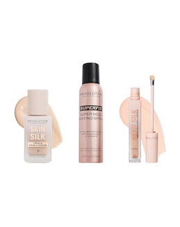 Revolution Skin Silk Base &amp; Fix Set , Silk Serum Foundation 3