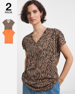 Pure Cotton 2 Pack V-Neck T-Shirts