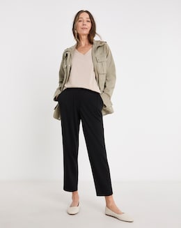 Black Tailored Jersey Tapered Trousers