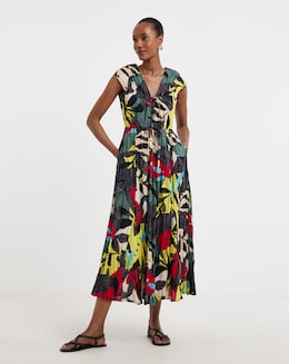 Pure Cotton Tie Front Maxi Dress