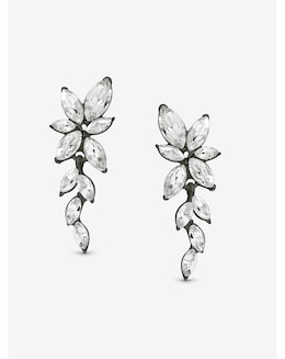 Mood Hematite Crystal Leaf Drop Earrings