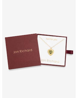 Jon Richard 14Ct Real Gold Plated Heart Birthstone Pendant - August