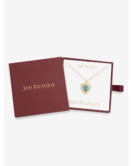 Jon Richard 14Ct Real Gold Plated Heart Birthstone Pendant - March
