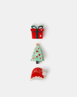 Accessorize 3-Pack Mini Christmas Claw Clips