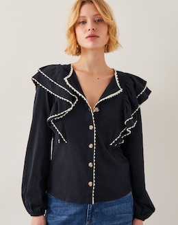 Monsoon Freya Frill Jersey Blouse