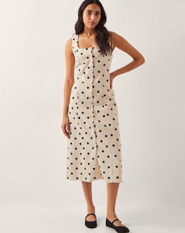 Monsoon Isabel Polka Dot Midi Dress